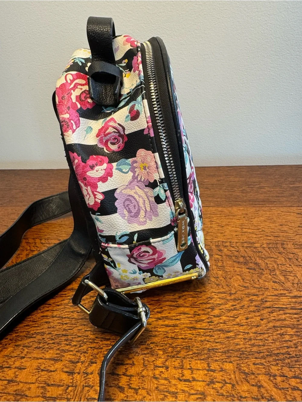 LUV Betsey by Betsey Johnson Quilted Floral Mini Backpack w/Callouts